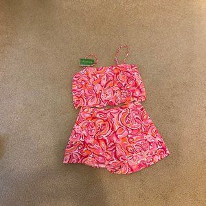 lilly pulitzer 2 piece "ivy set" in pink pout
